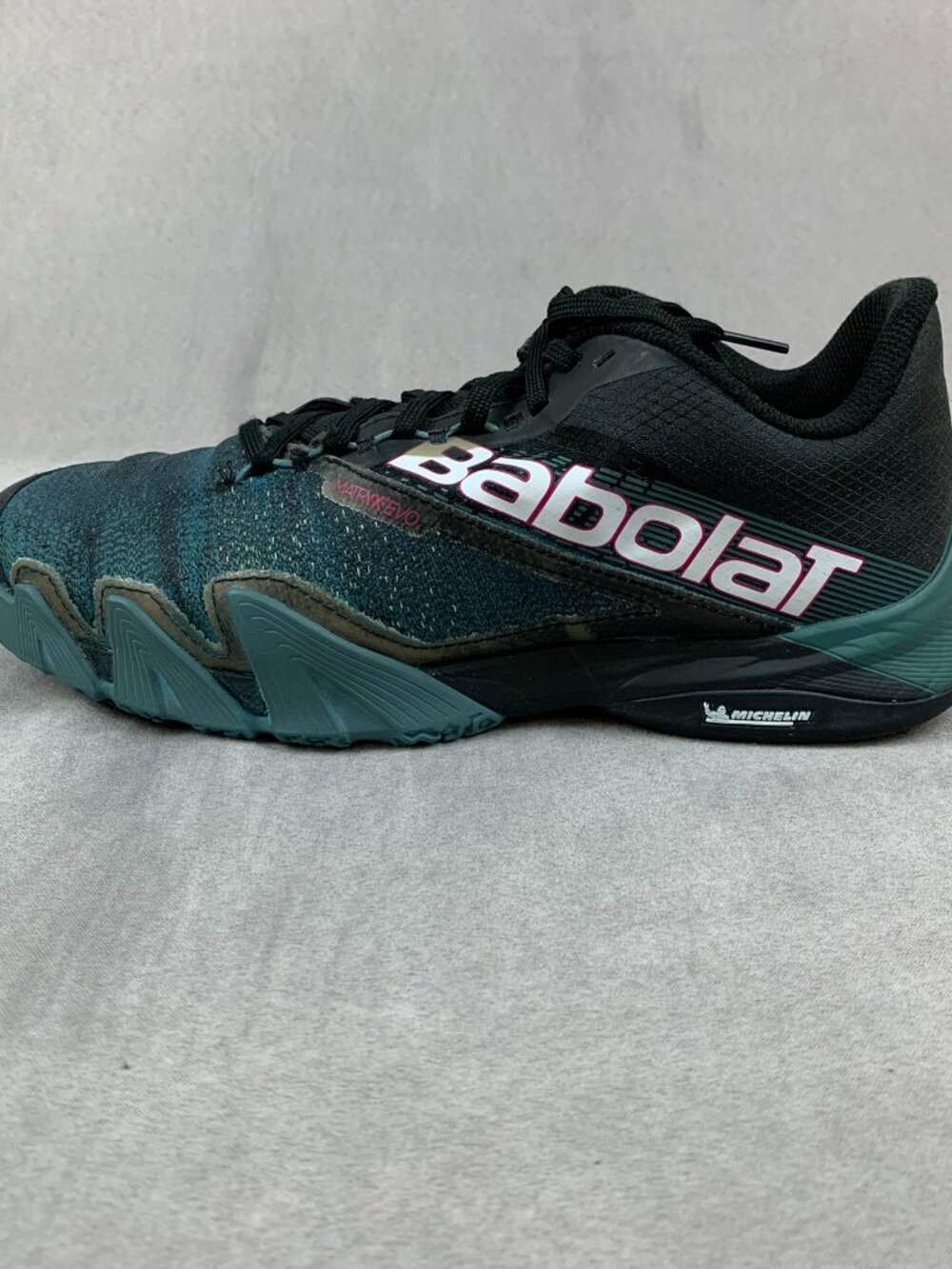 Babolat Mens Padel Shoes Size 8 Teal Blue Black Jet Premura 2 Michelin 30S24752